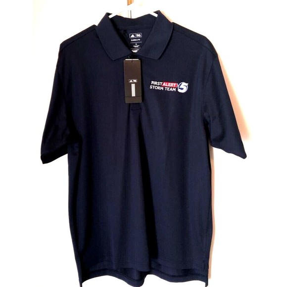 Adidas Mens Climalite Golf Polo Shirt Blue First Alert Storm Team 5 M New - Picture 1 of 8
